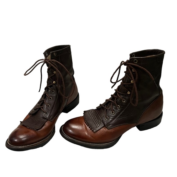 Ariat Shoes - Vintage Ariat Two Tone Leather Kiltie Boots, style #17090, Sz 7